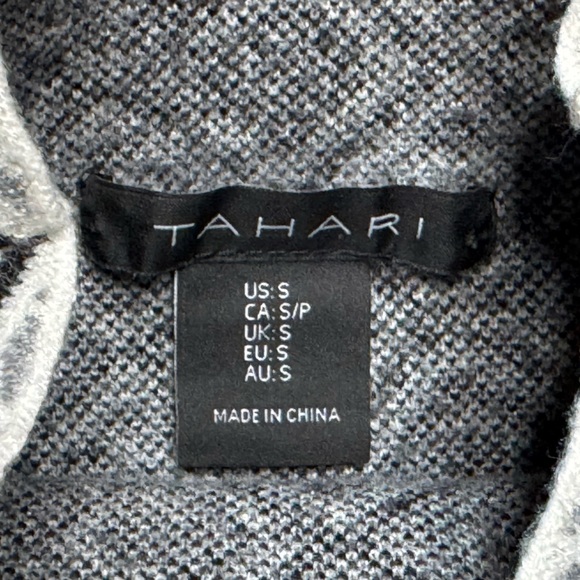 Tahari Women's White Gray Black Cowl Neck Long Sleeve Sweater S Small CT - Picture 4 of 4